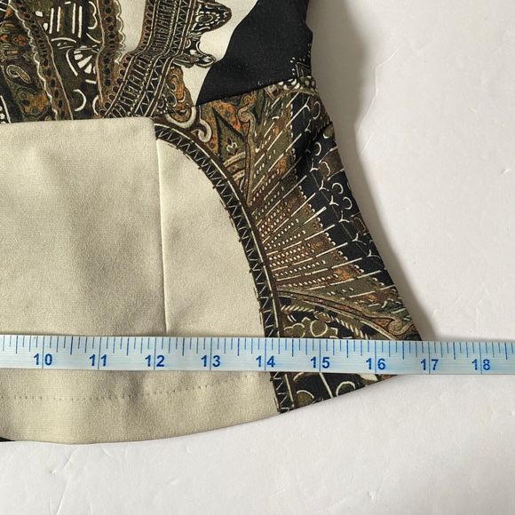 Etro Milano Paisley Peplum Top Womens Size 42 Multicolor Viscose Wool - Picture 13 of 16